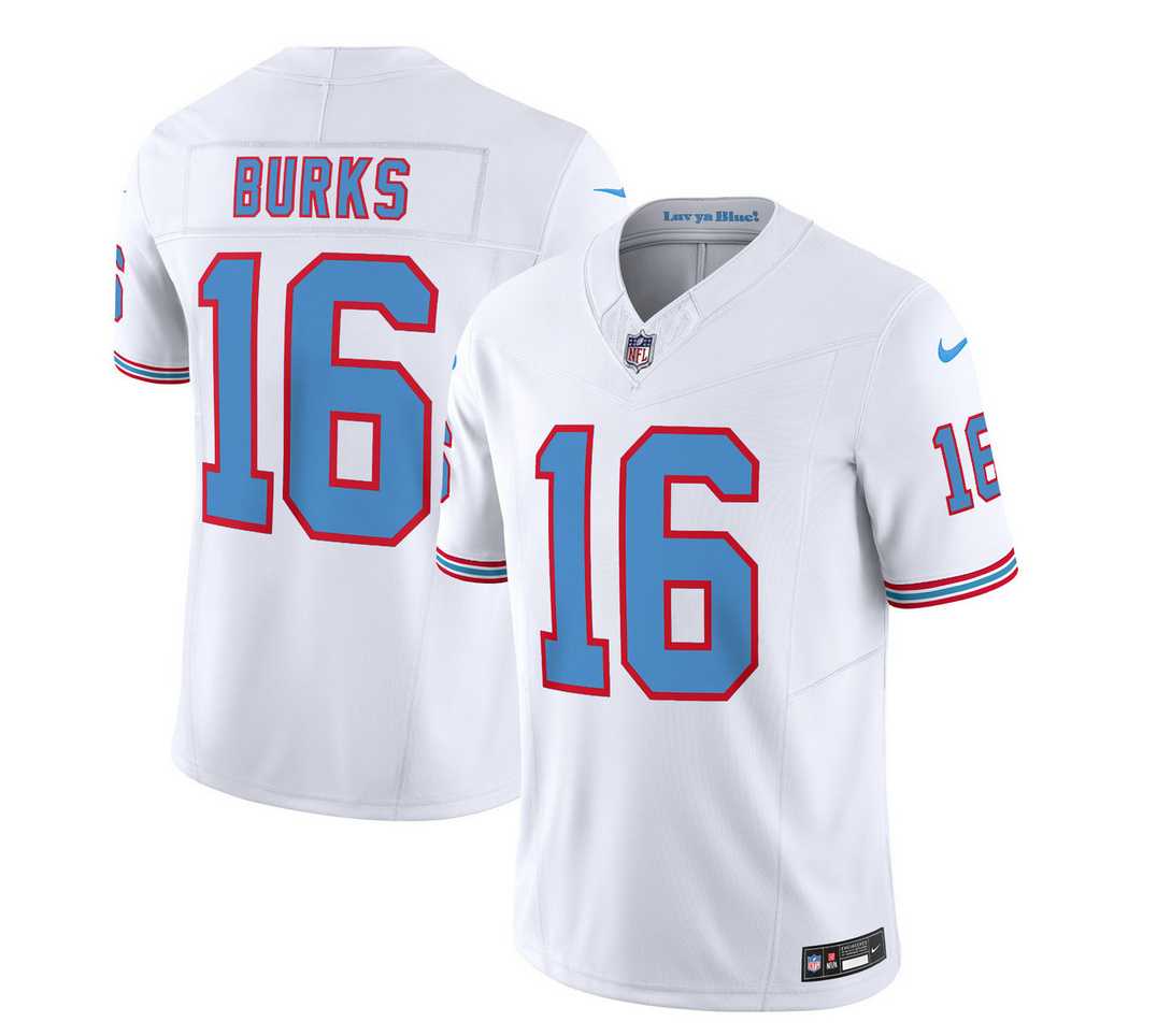 Men & Women & Youth Tennessee Titans #16 Treylon Burks White 2023 F.U.S.E. Vapor Limited Throwback Jersey